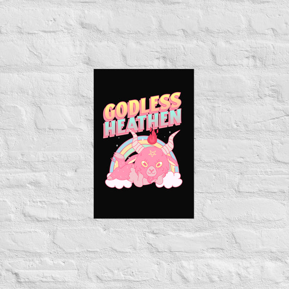 Godless Atheist Cute Pink Baphomet Poster