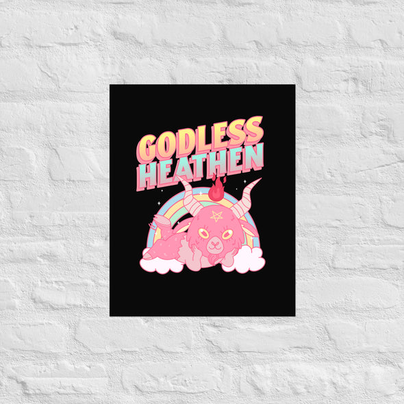 Godless Atheist Cute Pink Baphomet Poster