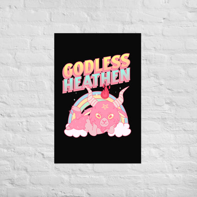 Godless Atheist Cute Pink Baphomet Poster