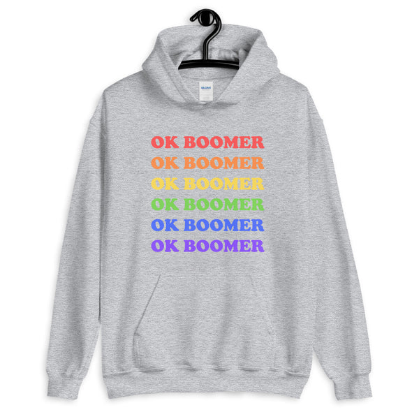 OK Boomer Rainbow Hooded Sweatshirt